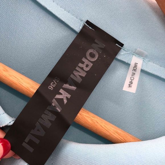 Norma Kamali Oversized Boyfriend Shirt Dress in Powder Blue - Picture 6 of 13